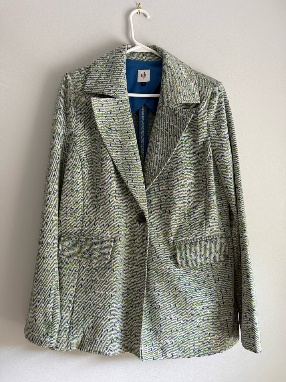 Cabi Green and Blue Patterned Blazer